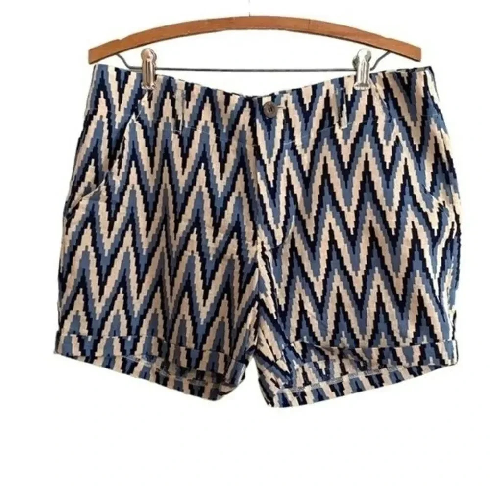 Valerie Bertinelli Chevron Linen Shorts